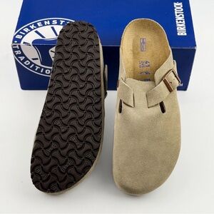 BIRKENSTOCK BOSTON TAUPE BASIC SLIPPER WOMENS 10 MENS 8 NO BOX OPEN TO OFFERS